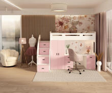 AJK Zuzia Plus Art.65548 Pink Bērnu moduļu mēbeļu komplekts