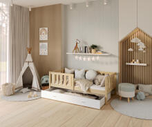 AJK Bobo Art.65558  Стильная молодёжная кровать со ящиком и матрасом 160x80 см