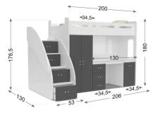 AJK Zuzia Plus Art.65575 Green Bērnu moduļu mēbeļu komplekts