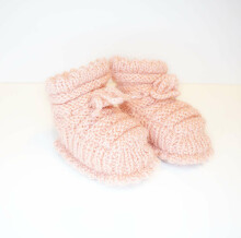 La Bebe™ Lambswool Hand Made Booties Art.66032 Rose Натуральные пинетки/носочки для новорожденного из натуральной шерсти