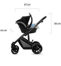 KinderKraft Prime Lite Grey 3 in1 Art.KKWPRLIGRY3000 Universālie rati 3 in1