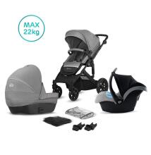 KinderKraft Prime Lite Grey 3 in1 Art.KKWPRLIGRY3000 Universālie rati 3 in1