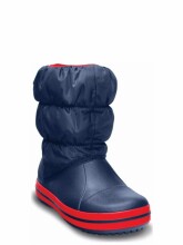 „Crocs ™“ vaikiški žieminiai pūsliniai batai. Prekės numeris 144613-485. Tamsiai mėlyni vaikiški batai su izoliacija