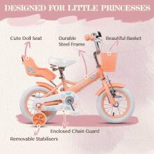 Glerc Kids Bike Wheels Collas 14'  Art.72708 Peach  Bērnu divritenis (velosipēds) ar palīgriteņiem
