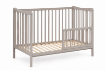 Elf Bed Arco Drawer Art.73282 Taupe Wooden baby crib with a storage drawer (120x60 cm)