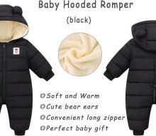 JiAmy Baby Winter Jumpsuit with Hood Art.74828 Black Pavasara/Rudens bērnu kombinezons (izm.56-74)