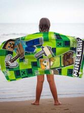 Carbotex Beach Towel Minecraft Art.MC24521014-R Bērnu mīksts dabīgas kokvilnas dvielis 70х140cm