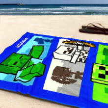 Carbotex Beach Towel Minecraft Art.MC24078254-R Bērnu mīksts dabīgas kokvilnas dvielis 70х140cm