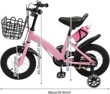Kids Bike Wheels Collas 12' Pink Art.8059  Bērnu divritenis (velosipēds) ar palīgriteņiem