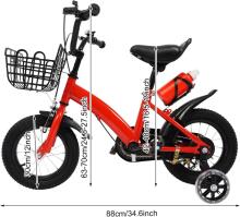 Kids Bike Wheels Collas 12' Red Art.8062   Children's two-wheeled bicycle with additional wheels