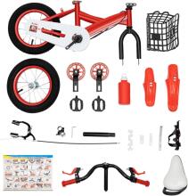 Kids Bike Wheels Collas 12' Red  Art.8063  Bērnu divritenis (velosipēds) ar palīgriteņiem