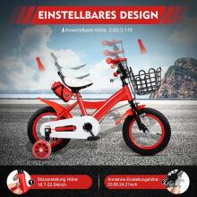 Kids Bike Wheels Collas 12' Red  Art.8063  Bērnu divritenis (velosipēds) ar palīgriteņiem