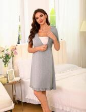 Bresdk Nursing Nightdress Art.81668 Grey