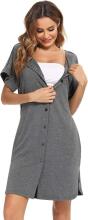 Nursing Maternity Nightdress Art.81669 Grey   Naktskrekliņs grūtniecēm / barošanai