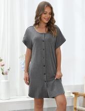 Nursing Maternity Nightdress Art.81669 Grey   Naktskrekliņs grūtniecēm / barošanai