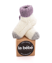 La Bebe™ Lambswool Natural Eco Socks Art. 83992 Rose Dabīgas vilnas adītas bērnu zeķītes