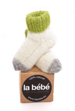 La Bebe™ Lambswool Natural Eco Socks Art.83993 Green Натуральные шерстяные носочки для новорожденного