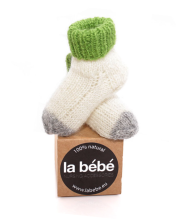 La Bebe™ Lambswool Natural Eco Socks Art.83993 Green Baby Socks