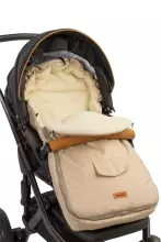 Sensillo Classic Romper Bag Art.84667 Cappuccino/Wool  Sleeping bag with natural sheepskin for a stroller