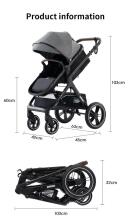 Kids Buggy 3 in 1 Art.X1 Grey  Stroller 3 in 1