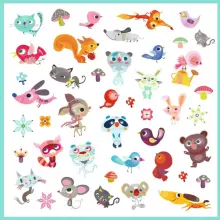 Djeco 160 наклеек Little Friends Art.DJ08842