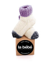 La Bebe™ Lambswool Natural Eco Socks Art.87196 Random Dabīgas vilnas adītas bērnu zeķītes