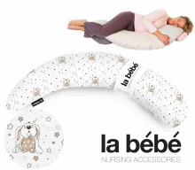 La Bebe™ Moon Maternity Pillow Bunnies Art.92342  Большая подушка для беременных с наполнителем из Memory Foam (особенно мягкий и тихий наполнитель 195 см