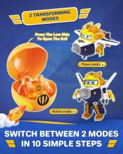 Super Wings Transforming Paul Art.EU760965 Игрушка  Трансформирующийся Пол и мячик Animal Power Ball, примерно 12,3 см