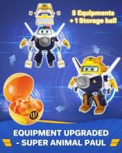 Super Wings Transforming Paul Art.EU760965 Игрушка  Трансформирующийся Пол и мячик Animal Power Ball, примерно 12,3 см