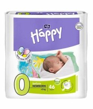 Happy Before Newborn Art.93869 Baby diapers size 0 up to 2 kg, 46 pcs.