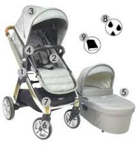 Arrue Ixo 2 Art.96638 Star Grey Baby stroller with cradle