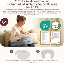 Momcozy Memory Foam Nursing Pillow with Safety Border Art.98811 Grey Ergonomisks barošanas spilvens, kas izgatavots no memory foam ar aizsargājošu sānu maliņu