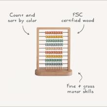 Mushie Wooden Abacus Art.102072 skaitāmie koka kauliņi