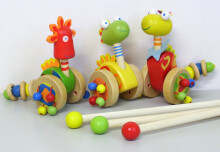 Brimarex 21483 ZD-503 деревянная игрушка каталка клоун и звери