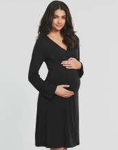 La Bebe™ Nursing Cotton Dress Donna Art.38397 Black Невероятно комфортное платье/халатик для будущих и кормящих