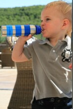 OrganicKidz Art.270/Blue Stripes Organiskā bērnu pudelīte/termoss no nerūsējošā tērauda (270ml)