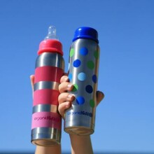 OrganicKidz Art.270/Pink Stripes Organiskā bērnu pudelīte/termoss no nerūsējošā tērauda (270ml)