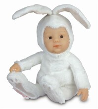 Anne Geddes lėlė - kūdikio zuikutis baltas, 20 cm, AN 579407