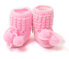 La Bebe™ Lambswool Hand Made Booties Art.66032 Rose Натуральные пинетки/носочки для новорожденного из натуральной шерсти
