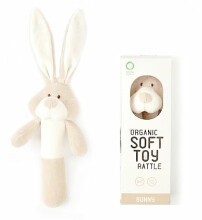„Wooly Organic Bunny Art.00203“ aukščiausios kokybės - ekologiškos medvilnės barškutis, (100% natūralus)