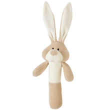 Wooly Organic Bunny Art.00203 Ecological soft toy for kids 17cm Teddy Bear Stick Rattle