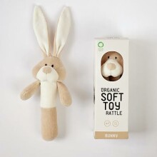 Wooly Organic Bunny Art.00203 Augstākas kvalitātes - Eko kokvilnas grabulis zaķēns, (100% dabisks)