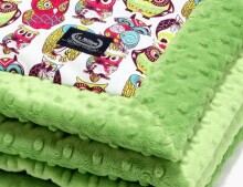 „La Millou“ menas. 83418 Kūdikių antklodė Wild Owl Green Premium dvipusė antklodė (65x75 cm)