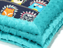 „La Millou“ menas. 83445 „Infart“ antklodė „Indian Zoo Teal Premium“ dvipusė antklodė (65x75 cm)