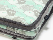 La Millou Art. 83464 Toddler Blanket Mint Sheep Family Grey Высококачественное детское двустороннее одеяло от Дизайнера Ла Миллоу (80x100 см)