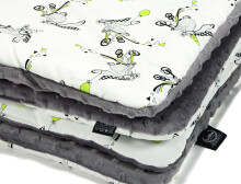 Mamytės „La Millou“ „La Millou“ piešia meną. 83472 Toddler antklodė Funny Bunny Grey Premium dvipusė antklodė (80x100 cm)