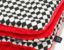 „La Millou“ menas. 83494 Toddler antklodė šachmatų lenta „Red Premium“ dvipusė antklodė (80x100 cm)