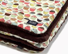 „La Millou“ menas. 83495 Toddler antklodė „Cupcakes Chocolate Premium“ kokybės dvipusė antklodė (80x100 cm)