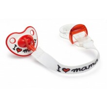 Bibi Soother Holder Art.111028 I Love Mama/Papa Is The Best 