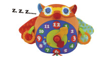 „K's Kids Day N Night Owl Clock“ laikrodis Prekės Nr. KA10662 Dieninis ir naktinis pelėdinis laikrodis 6 ir daugiau mėnesių